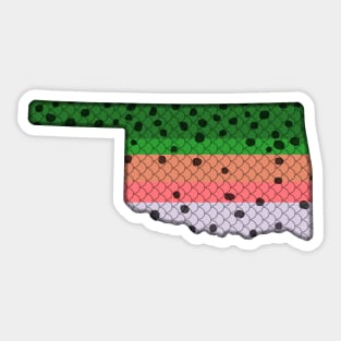 Trout Fishing Rainbow Trout Pattern Oklahoma State Map Sticker